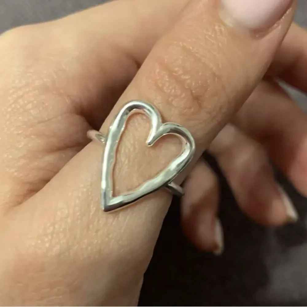 Big Heart adjustable ring in 925 sterling silver